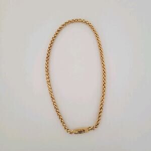 Vintage Mario Valentino Gold‎ Plated Chain Necklace 15 Inch Thick Chocker